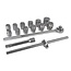 Silverline Doppenset 3/4 inch - 22 t/m 46 mm - T-staaf en verlengstuk - 15-delig