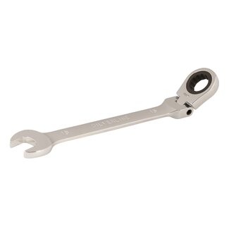 Silverline Flexibele ringratelsleutel - 180 graden kantelbare kop - 18 mm - Roestbestendig