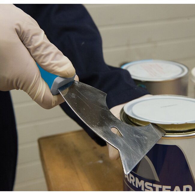 Silverline Schildersschraper 6-in-1 - roestvrij staal - 75 mm - spijkertrekker en slagdop - voor schilderwerk en gipsplaat