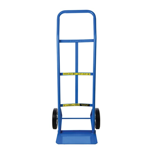 Silverline Steekwagen - stalen frame, poedergecoat - 110 cm hoog - voetplateau 35 x 19 cm - grijs - max. 120 kg - magazijn/kantoor