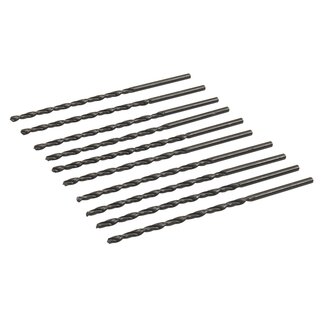 Silverline Set lange metaalboren - HSS-R staal - 118 graden punt - Ø 3 x 100 mm - zwart - 10 stuks - metaal, kunststof en hout