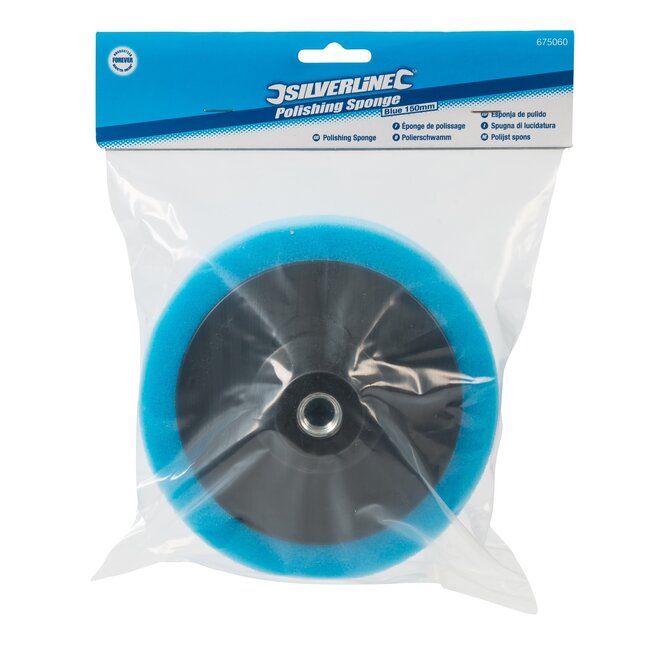 Silverline Schuim polijstkop - Ø 150 mm - medium - blauw - M14 koppeling