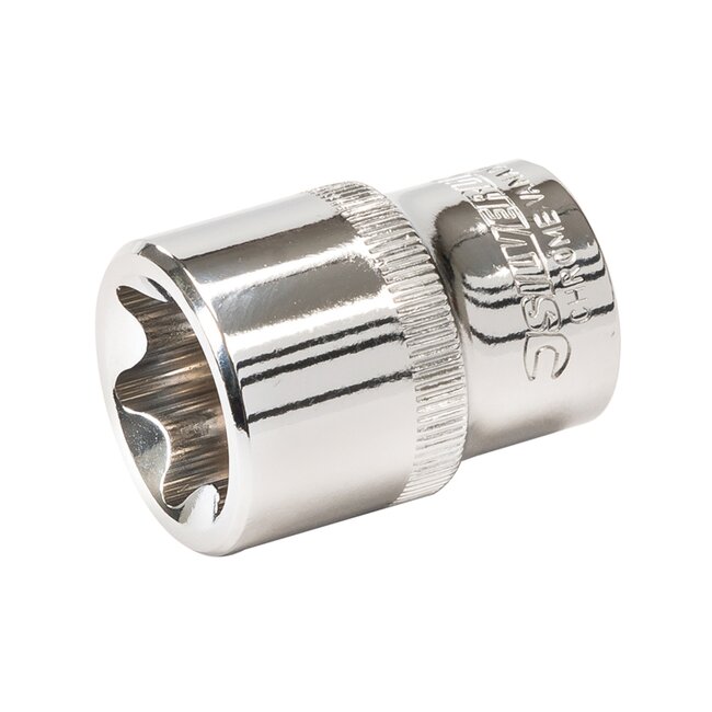 Silverline torx dopsleutelset E4 t/m E24 - chroom-vanadium - 1/4, 3/8, 1/2 duim - zilver - 14-delig - precisiewerk, auto en fiets