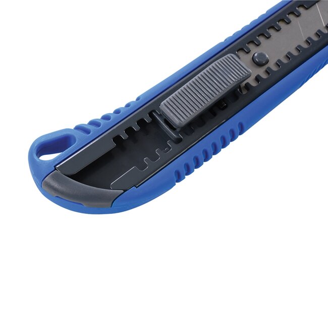 Silverline Afbreekmes - metalen frame en kunststof handvat - precisiesnijden - 18 mm - blauw - 36 stuks - papier en karton