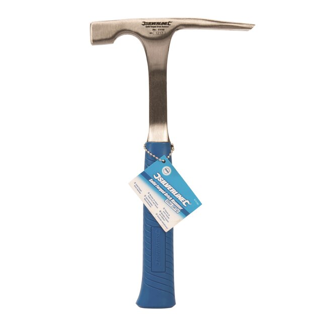 Silverline metselhamer 567 g - gesmeed staal - beitel- en vierkante kop - schokdempende greep - zwart - baksteen en metselwerk