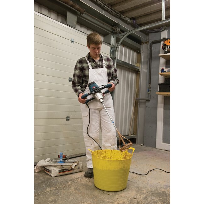 Silverline Mengstaaf - verzinkt - M14 schroefdraad - 60 cm lang, diameter 15,5 cm - zilvergrijs - voor verf, cement en coatings