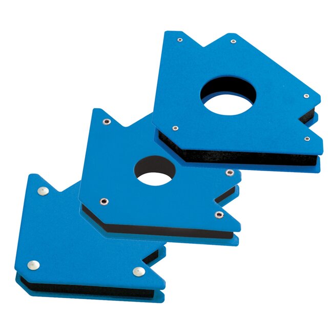 Silverline lasmagneet hoekmagneet - geemailleerd staal - 75 mm - rood - 45, 90 en 135 graden - lassen, solderen, pijpinstallaties