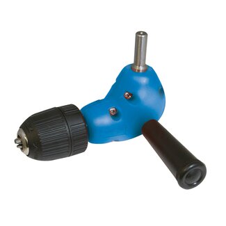 Silverline Boormachineaccessoire - haakse sleutelloze spankop - nylon hulzen - 0,8-10 mm - blauw - voor boren op krappe plekken