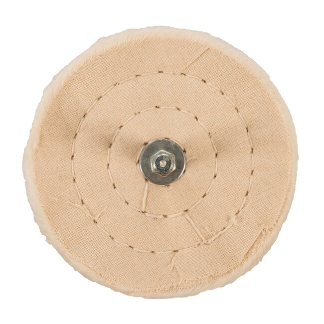 Silverline Polijstwiel - katoen - 40 lagen - 100 mm diameter x 12 mm dik - 6 mm schacht - metaal polijsten en auto-onderhoud