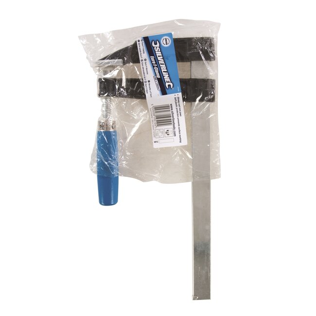 Silverline Lijmklem f-klem - gietijzer - 300 x 120 mm - grijs - met zachte beschermers voor nauwkeurig klemmen - houtbewerking