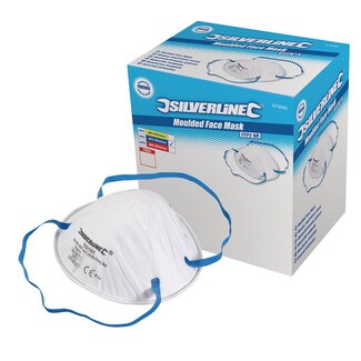 Silverline Gevormd FFP2 stofmasker - enkel gebruik - 20 stuks - hoge bescherming - comfortabel