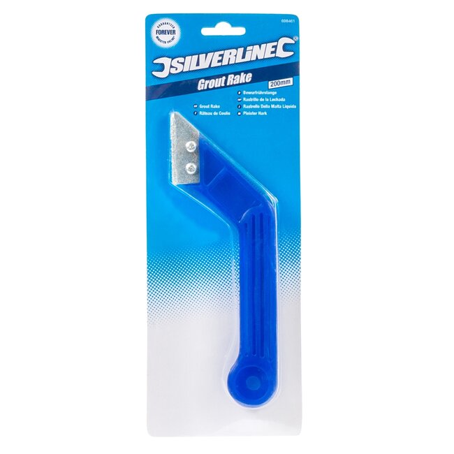 Silverline voegenkrabber - hardmetaal - 200 mm - voor het verwijderen van tegelvoegen - zilvergrijs - inclusief reserveblad