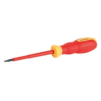 Silverline elektriciens sleufschroevendraaier - chroomvanadium - VDE 1000V geisoleerd - 0,8 x 4 x 100 mm - rood/geel voor elektra