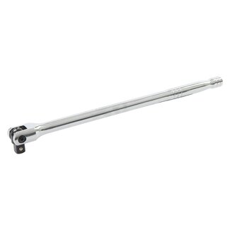 Silverline ratelsleutel 1/2 inch met scharnierkop - chroom-vanadiumstaal - 375 mm - zilver - voor krappe ruimtes