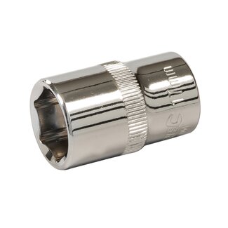 Silverline zeskant dopsleuteldop - chroom-vanadiumstaal - roestbestendig voor hoog koppel - 17 mm - zilver - voor moeren en bouten