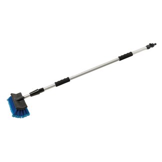 Silverline Autowasborstel telescopisch - aluminium steel, zachte nylon haren - 132-214 cm - met waterschakelaar - voor auto