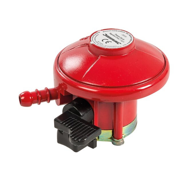Silverline Gasdrukregelaar - 27 mm klemventiel - 37 mbar - Voor kamperen en barbecues