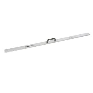 Silverline Liniaal - aluminium - met handvat en afgeschuinde snijrand - 120 cm - glanzend - voor meten, markeren en snijden