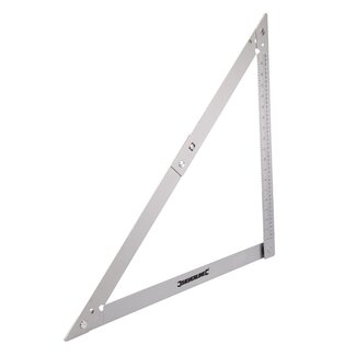 Silverline Opvouwbare timmermanswinkelhaak - aluminium - 60 cm - zilver - 90 en 45 graden, metrische schaal - voor houtbewerking