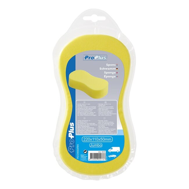 ProPlus Jumbo spons - Hoog absorptievermogen - Geel - 220x110x50 mm - Vacuüm verpakt