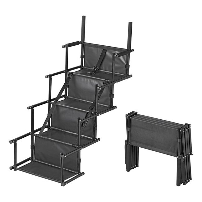 ProPlus Vouwbare hondentrap - lichtgewicht - 101 x 47 x 76 cm - zwart