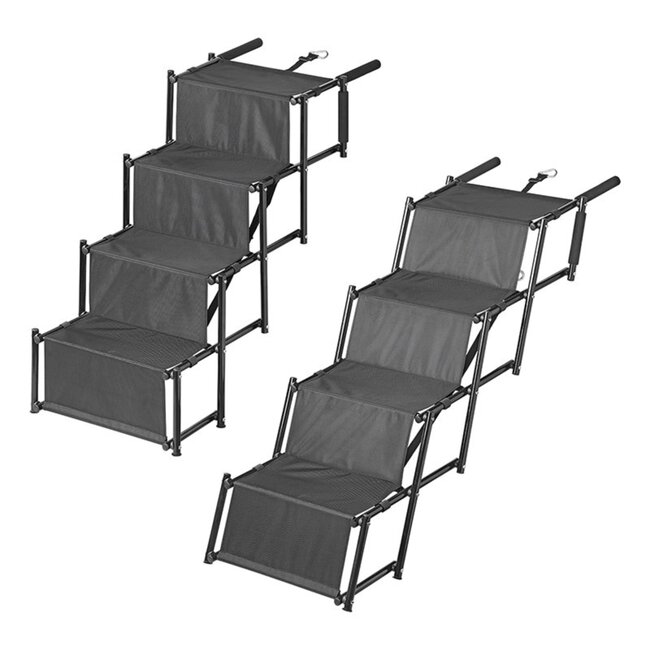 ProPlus Vouwbare hondentrap - lichtgewicht - 101 x 47 x 76 cm - zwart