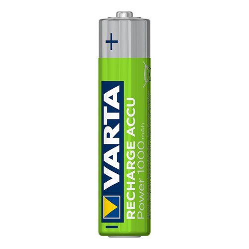 Varta Batterijen Oplaadbaar - NiMH - HR03/AAA - 1.2 Volt - 1000 mAh - 2 Stuks Varta Batterijen Oplaadbaar - NiMH - HR03/AAA - 1.2 Volt - 1000 mAh - 2 Stuks
