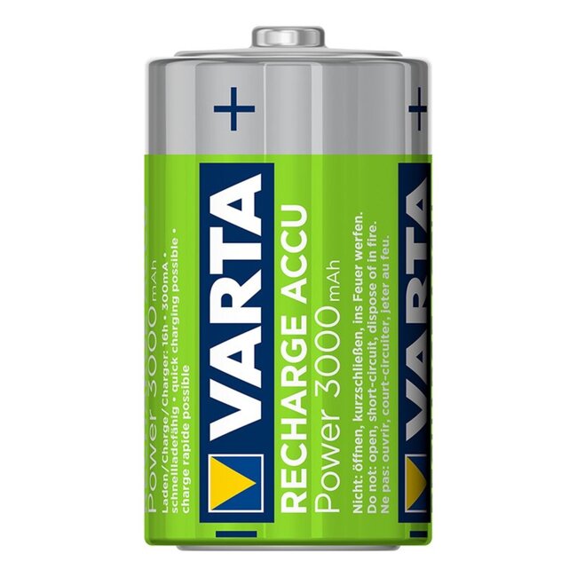 Varta Batterijen Oplaadbaar - NiMH - HR20/D/Mono - 1.2 Volt - 3000 mAh - 2 Stuks