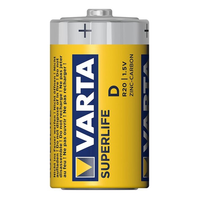 Varta Batterijen Superlife - Koolzink - R20/D/Mono - 1.5 Volt - 2 Stuks