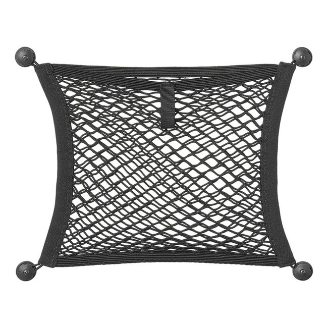 ProPlus Elastisch opbergnet - dubbel - zelfklevend of schroefbevestiging - zwart - 40 x 34 cm