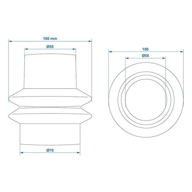 ProPlus Stofhoes voor oplooprem - Ø 55/70 x 100 mm - Rubber - Niet-origineel reserveonderdeel