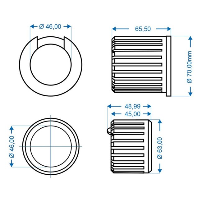 ProPlus Glijlager voor oplooprem - kunststof - geschikt voor BPW/Peitz - diverse maten