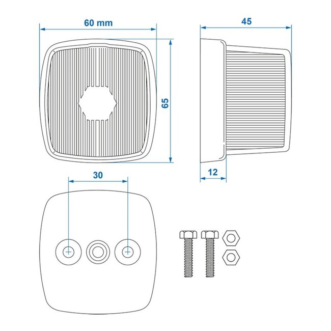 ProPlus Compacte zijmarkeringslamp - oranje - 65 x 60 mm - 12V & 24V - E9-gekeurd