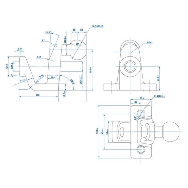 ProPlus Gecombineerde trekhaakkogel - tweevoudige uitvoering - E11 gekeurd - zilver