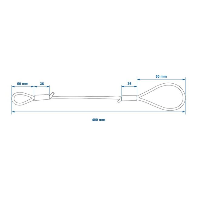 ProPlus Losbreekkabel - 40 cm - Met Lussen - Veiligheidskabel voor Aanhangwagen