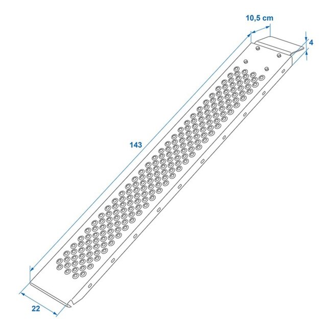 ProPlus Stalen oprijplaat - anti-slip - 150 x 22,5 cm - draagvermogen 200 kg