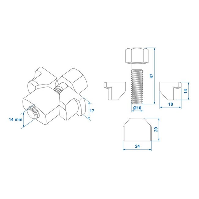 ProPlus Nastelset voor trommelrem - 200 x 40 mm - Metaal - Geschikt voor Knott