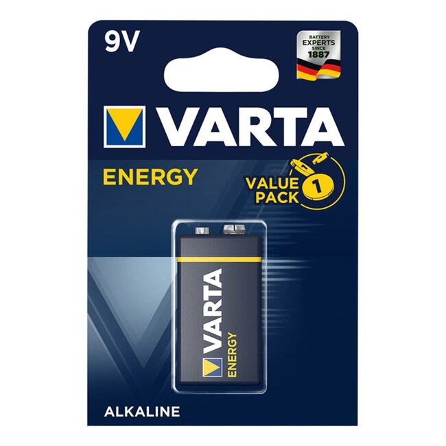 Varta Alkaline batterij - 9V blok - 680 mAh - zwart - staal