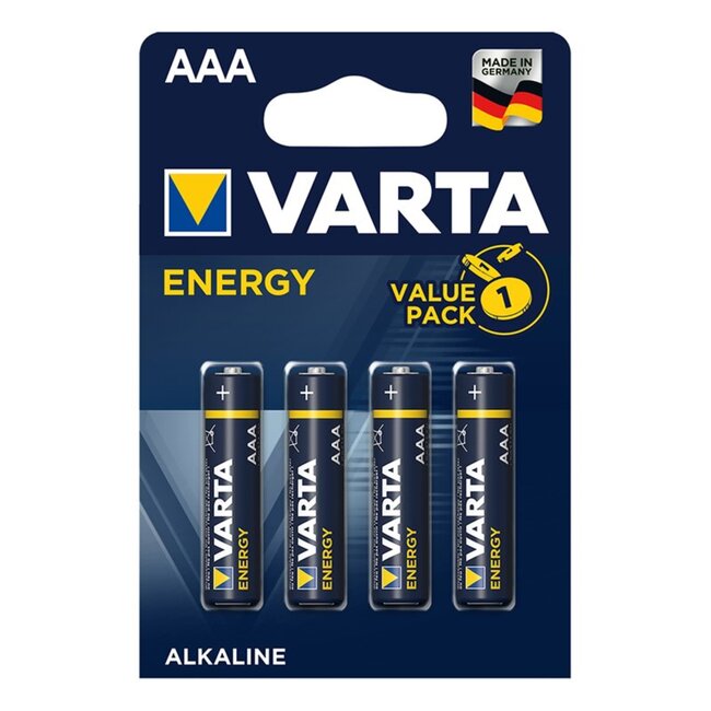 Varta Set van 4 alkaline batterijen - LR03/AAA - 1,5 Volt - Langere levensduur - Betrouwbare prestaties