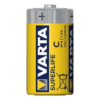 Varta Batterijen Superlife - Koolzink - R14/C/Baby - 1.5 Volt - 2 Stuks