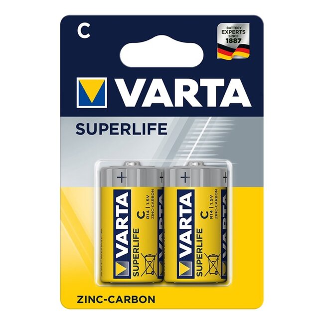 Varta Koolzink batterijen - R14/C - 1.5 Volt - 2 stuks