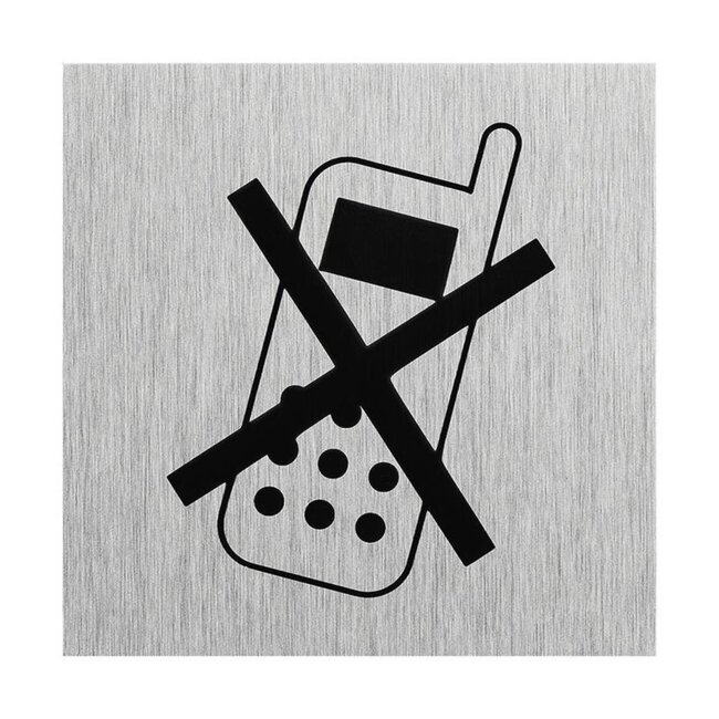 Seilflechter Deurbordje - Aluminium - "Telefoon Uitschakelen" - 60 x 60 mm - Stijlvol en Duurzaam