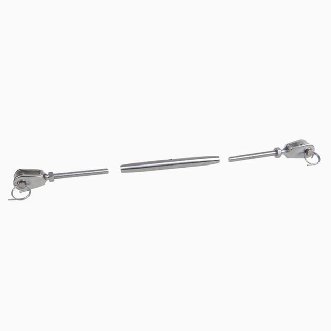 Seilflechter Wantenspanner - RVS AISI 316 - M6 - 1500 daN - Zilver