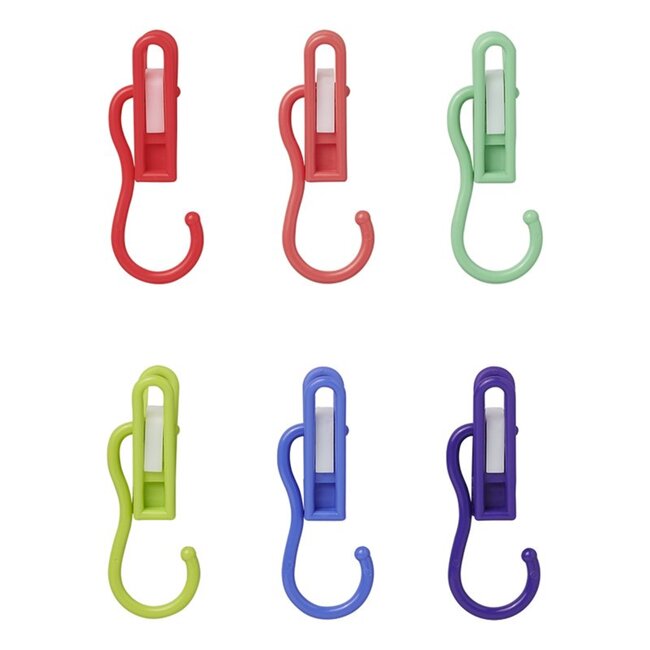 ProPlus Wasknijpers - Kleurenmix - Grote Haak - Kunststof - 6 Stuks