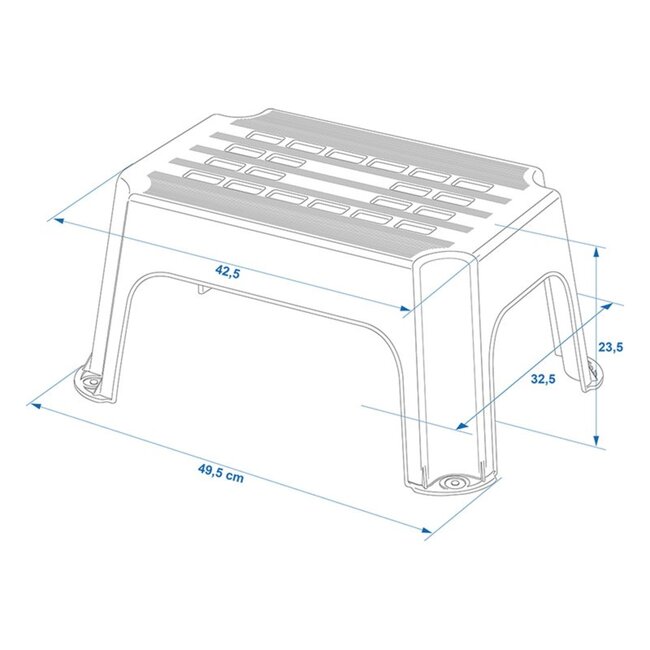 ProPlus Handig opstapje - anti-slip - lichtgewicht - 42,5 x 27,5 x 23 cm - grijs
