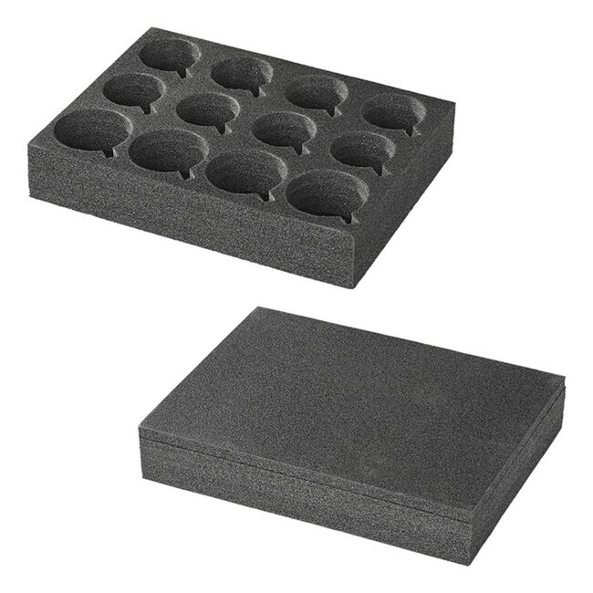 ProPlus Bekerhouder - Hard Foam - Voor 12 Glazen en Kopjes - 34 x 25 x 6 cm - Zwart