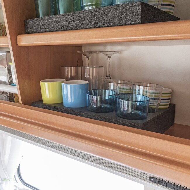 ProPlus Bekerhouder - Hard Foam - Voor 12 Glazen en Kopjes - 34 x 25 x 6 cm - Zwart