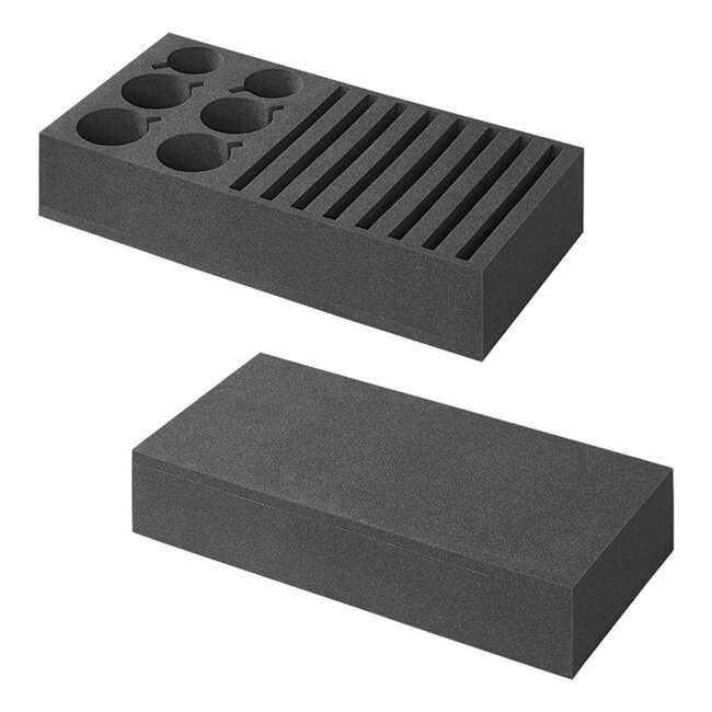 ProPlus Borden- en bekershouder - zacht foam - 8 borden, 6 bekers - zwart