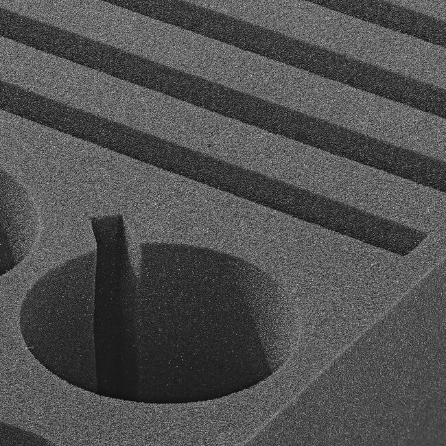 ProPlus Borden- en bekershouder - zacht foam - 8 borden, 6 bekers - zwart