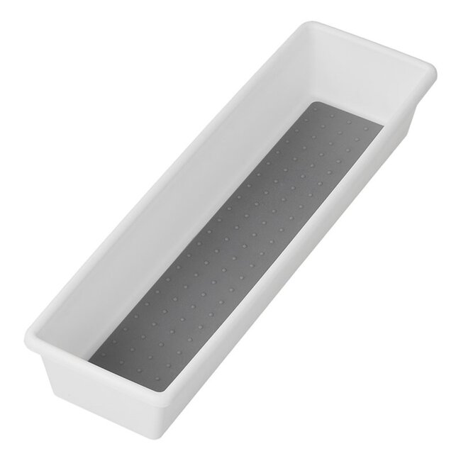 ProPlus Compacte bestekbak - kunststof - antisliplaag - 33,2 x 9,5 x 5,2 cm - wit/grijs